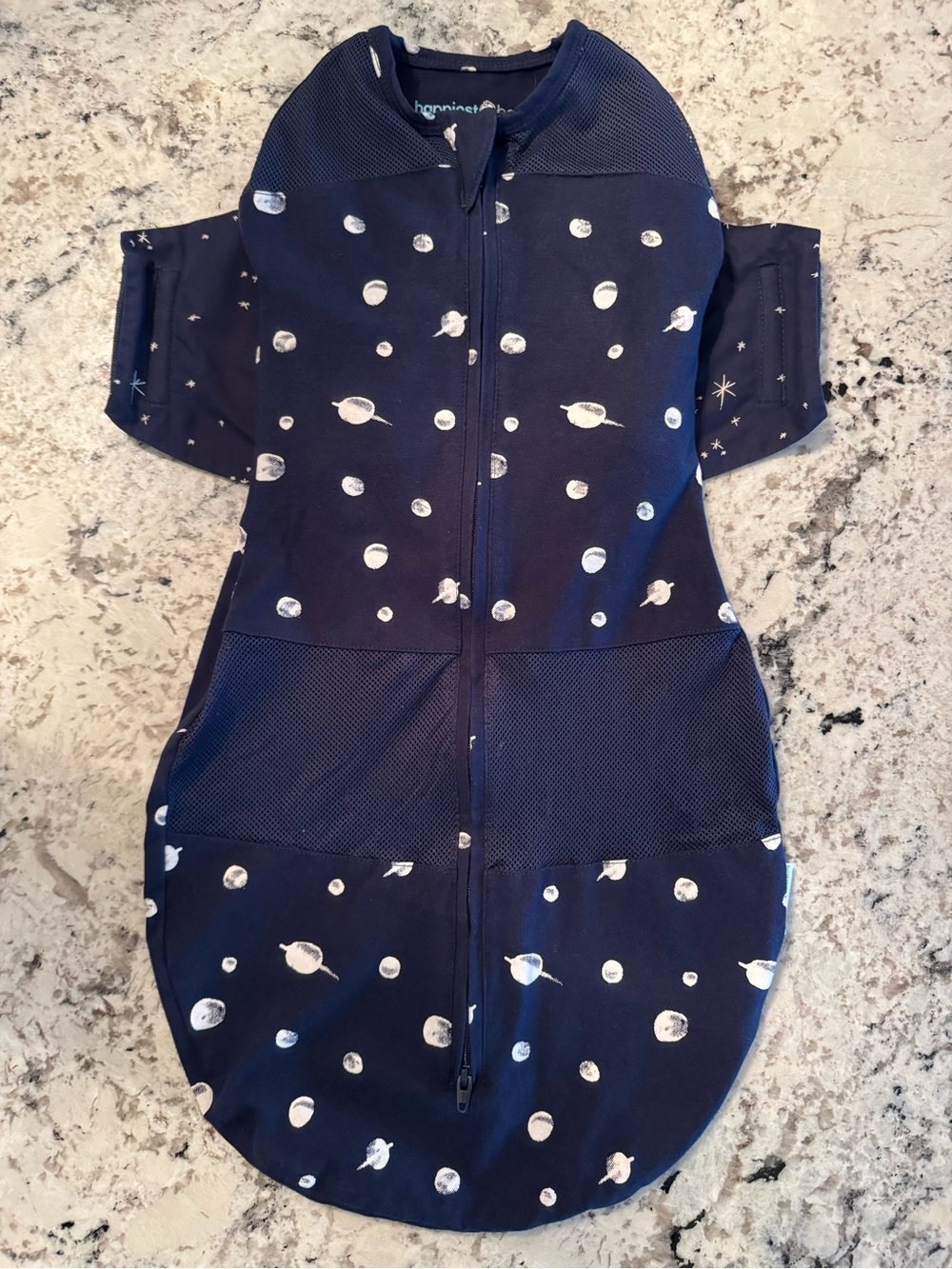 Happiest Baby Snoo Sack Navy Planet Print Swaddle size M